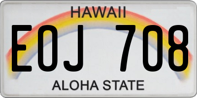 HI license plate EOJ708