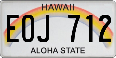 HI license plate EOJ712