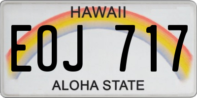 HI license plate EOJ717