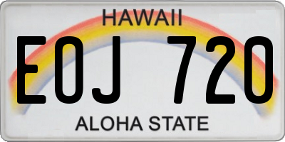 HI license plate EOJ720