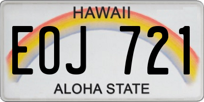 HI license plate EOJ721
