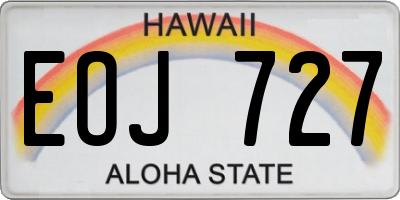 HI license plate EOJ727