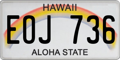 HI license plate EOJ736