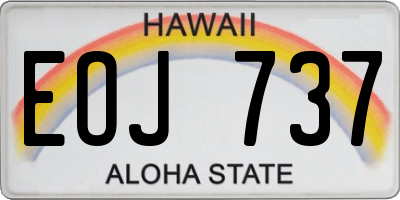 HI license plate EOJ737