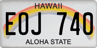 HI license plate EOJ740