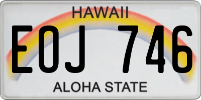 HI license plate EOJ746