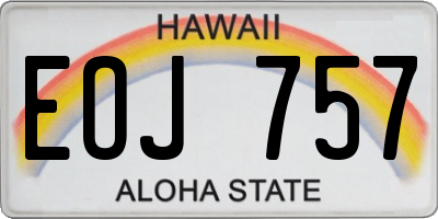 HI license plate EOJ757