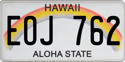 HI license plate EOJ762