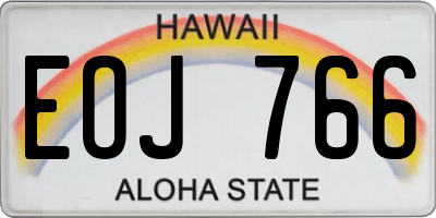 HI license plate EOJ766