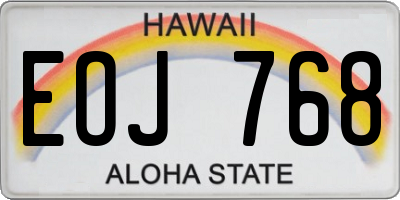 HI license plate EOJ768