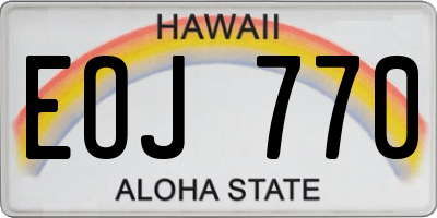 HI license plate EOJ770