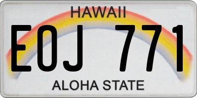 HI license plate EOJ771