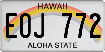 HI license plate EOJ772