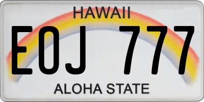 HI license plate EOJ777
