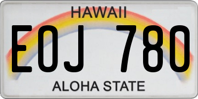 HI license plate EOJ780