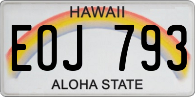 HI license plate EOJ793