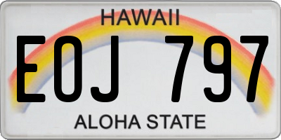 HI license plate EOJ797