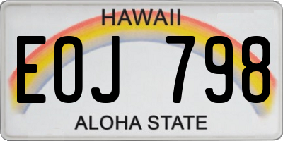 HI license plate EOJ798