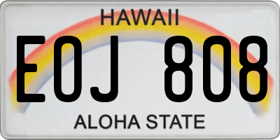 HI license plate EOJ808
