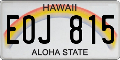 HI license plate EOJ815