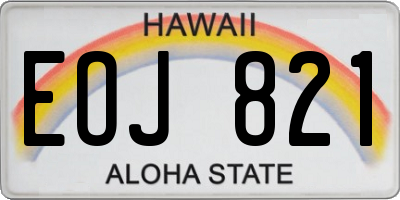 HI license plate EOJ821