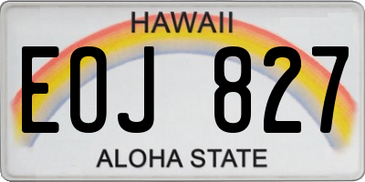 HI license plate EOJ827