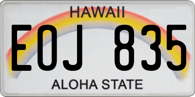 HI license plate EOJ835
