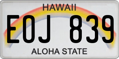 HI license plate EOJ839