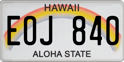 HI license plate EOJ840