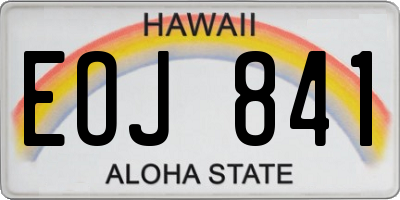 HI license plate EOJ841