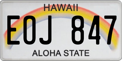 HI license plate EOJ847
