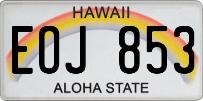 HI license plate EOJ853