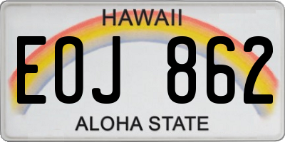 HI license plate EOJ862