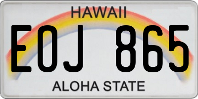 HI license plate EOJ865