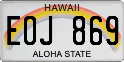 HI license plate EOJ869