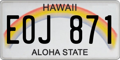 HI license plate EOJ871