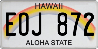 HI license plate EOJ872