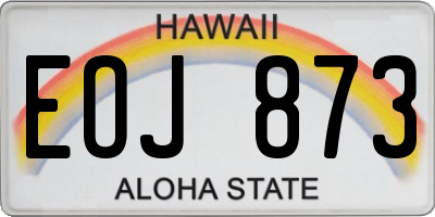 HI license plate EOJ873