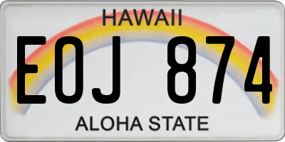 HI license plate EOJ874