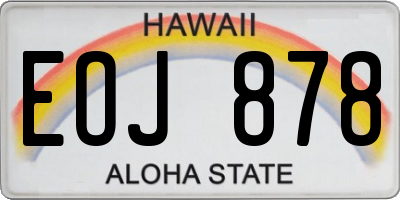 HI license plate EOJ878