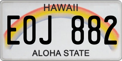 HI license plate EOJ882