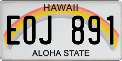 HI license plate EOJ891