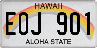 HI license plate EOJ901