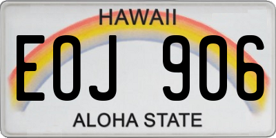HI license plate EOJ906