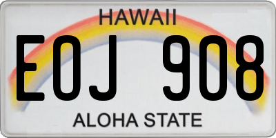 HI license plate EOJ908