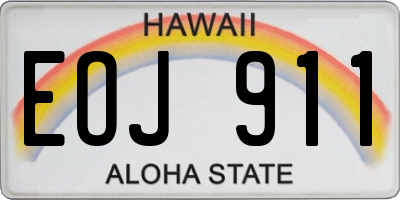 HI license plate EOJ911
