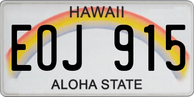 HI license plate EOJ915