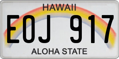 HI license plate EOJ917