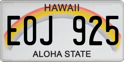 HI license plate EOJ925