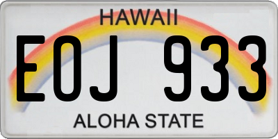 HI license plate EOJ933